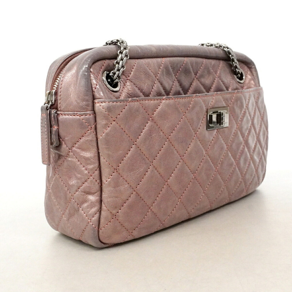 Chanel Shoulder Bag 2.55 Matelassé Chain Leather Metallic Pink Women's OP025751 - Picture 2 of 10